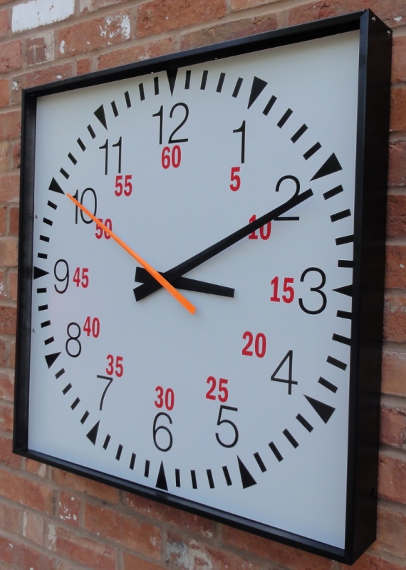 Dual Purpose Clock Cased Square